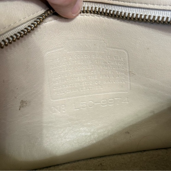 Vintage Coach Leather Multizip Crossbody Bag Serial No. L5C-9974 Bone Leather - Picture 14 of 15